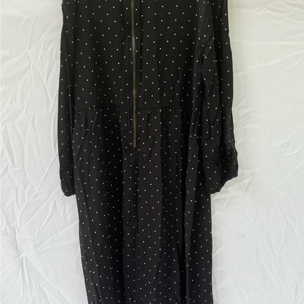Old Navy Black and White Polka Dot Midi Dress